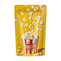 Sachet de Popcorn Personnalisé pour Soirée Cinéma, Imprimé sur Mesure, Refermable, Doypack pour Emballage de Snacks