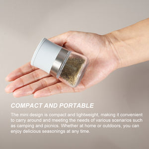 تصميم جديد من ملح RPET البلاستيكي وزجاجة زجاجية محمولة برطمان توابل برطمان ملح صغير مُكرَّك يدويًا - Product Image 4