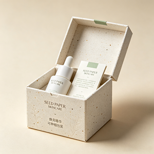 OEM Custom Logo Rigid Seed Paper Hinge Cosmetic <b>Box</b> Wholesale - Printed Sustainable Gift Packaging for Skincare & Essential Oil - Product Image 1