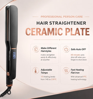 Lisseur de cheveux 2-en-1 à revêtement céramique, plaques flottantes 3D, écran LCD, arrêt automatique, bouclage rapide, chauffe rapide, fer à coiffer compact personnalisé pour salon