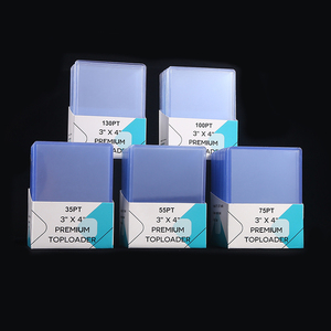 Porta Carte Personalizzabile, Porta Carte Premium 35pt <span class=keywords><strong>Toploader</strong></span> 3x4 Pollici per Carte da Gioco, Top Loader Trasparente in PVC per Carte Collezionabili - Product Image 4