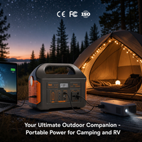 Générateur solaire portable 460,8 Wh, station d'alimentation 500 W avec ports AC, DC, USB et PD pour camping-car et voyages en autonomie