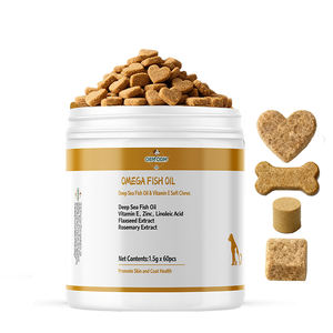 Complément alimentaire en gummies à la vitamine E et à l'huile de poisson de saumon oméga <span class=keywords><strong>3</strong></span> OEM ODM pour chats et chiens, soutien de la peau, du pelage, des articulations et du système immunitaire - Product Image 1