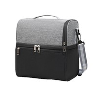 Sac à lunch de vente chaude-Refroidisseur isolé à double couche, sac à lunch à bandoulière, sac de boîte à lunch de grande capacité pour pique-nique en plein air