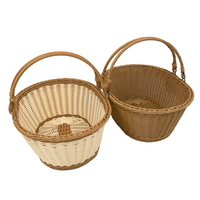 Nouveautés : Paniers de pique-nique multifonctionnels en rotin tressé et plastique PP, style mignon, écologiques, faits à la main, avec poignée, pour le rangement et les cadeaux