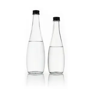 重复使用圆形330毫升500毫升透明颜色定制旋转铝高品质玻璃饮料瓶水瓶