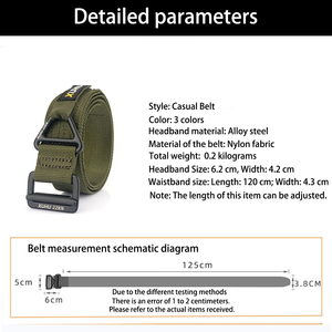Cinturón Táctico de Nylon para Exteriores, Cinturón de Cintura para <span class=keywords><strong>Hombre</strong></span>, Correa de Cincha Resistente, Cinturones de Alta Resistencia de 4.3cm - Product Image 2