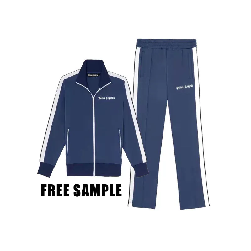 Free Sample Fashion Casual Custom Logo Zipper Jacket Sweatsuit Men Women Two Piece Sportswear Set Tracksuit