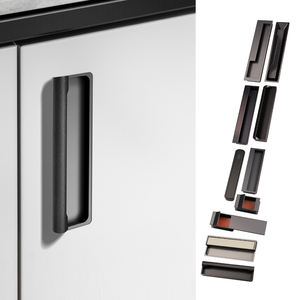 Poignée <span class=keywords><strong>de</strong></span> <span class=keywords><strong>porte</strong></span> dissimulée <span class=keywords><strong>pour</strong></span> armoire <span class=keywords><strong>de</strong></span> cuisine, en alliage <span class=keywords><strong>de</strong></span> zinc, en aluminium, rectangulaire, <span class=keywords><strong>pour</strong></span> meubles, tiroir, affleurant, plat - Product Image 1