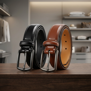 Ceinture décontractée et professionnelle pour homme en cuir de vachette véritable, avec boucle ardillon en alliage, durable et écologique, style rétro - Product Image 3