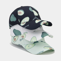 Avocado Print Baseballpet Grappige Fruit Vaderdag Pet Verstelbaar Marine Casual Street Unisex Zes Panelen 100% Katoen Gebogen OEM Groothandel
