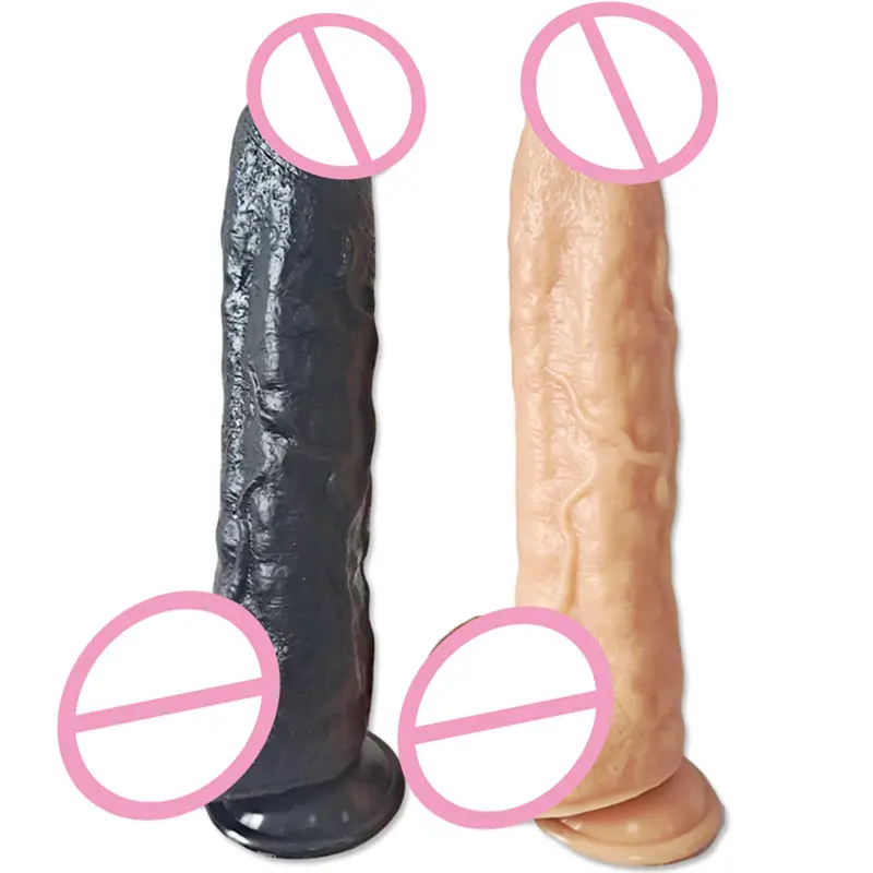 Consolador con ventosa realista para mujer, juguete sexual para adultos, masturbación real, enorme, negro, consolador largo anal