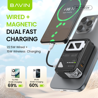 BAVIN PC1123Y PD22.5W prise pliante câble de charge rapide banque d'alimentation avec certificats de support de téléphone portable