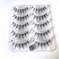 Mode chaude cinq paires de cils à bande complète Comic Eye Light Faux cils 3d Faux Mink Silk Strip Eye Lashes vendeurs en gros