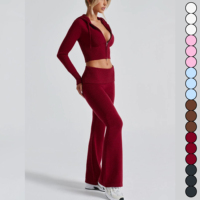 Nouvelle Collection 2026 – Ensemble Sportswear Femme Y2K : Sweat à Capuche Zippé, Pantalon Taille Basse Tricoté Coupe Slim – Vêtements Athleisure en Gros