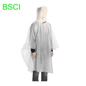 Imperméable PLA écologique Poncho de pluie dégradable à l'amidon de maïs Imperméables PLA à usage unique pour hommes et femmes - Product Image 1