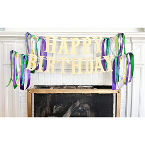 Pafu <span class=keywords><strong>joyeux</strong></span> <span class=keywords><strong>anniversaire</strong></span> bannière filles garçons fête maison décoration murale queue de poisson rose <span class=keywords><strong>bleu</strong></span> fête d'<span class=keywords><strong>anniversaire</strong></span> <span class=keywords><strong>guirlande</strong></span> avec nœud - Product Image 5