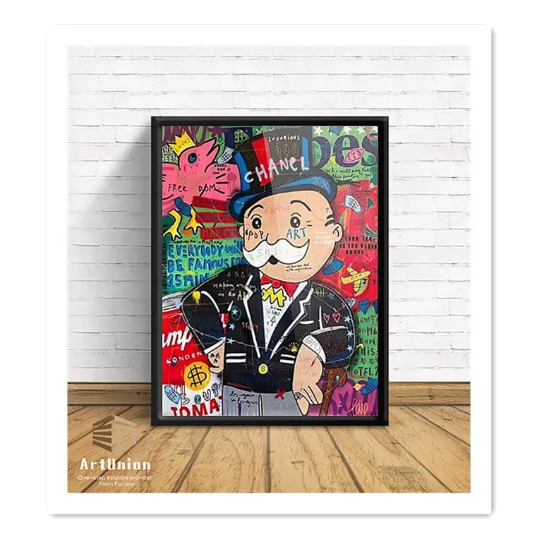 ArtUnion custom Alec Monopoly Graffiti Pop art printed or Oil Painting on Canvas poster Graffiti wall art home decor