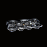 Boîtes d'emballage transparentes en plastique pour pâtisseries, biscuits, gâteaux, desserts, divisées en 8 petites compartiments