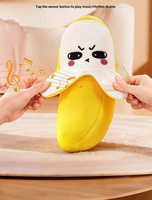 Piano interactif créatif et unique à détection de mouvements en forme de banane, jouet en peluche souple pour la musique parent-enfant, rembourré en coton PP