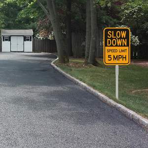 Segnale di limite di velocità realizzato in alluminio resistente alla ruggine, resistente allo sbiadimento, resistente al sole e resistente, adatto per strade e strisce pedonali - Product Image 6