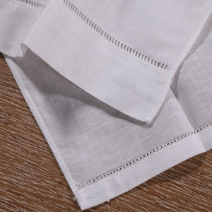 TL008 <span class=keywords><strong>Asciugamani</strong></span> Decorativi in Lino e Cotone Bianco 14"x22" con Orlo a Scala Ricamabile e Stampabile per Matrimoni e Natale - Product Image 5