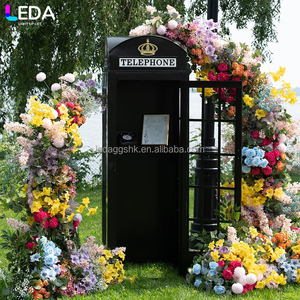 Cabina Telefónica Metálica Negra LEDA, Decoración Moderna para Fiestas de Cumpleaños y Bodas, Gran Venta - Product Image 3