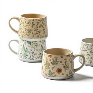 Taza de Cerámica con Diseño Floral de Jardín al Estilo Monet, Hermosa y Exquisita, de Alta Calidad, para el Desayuno, Venta al Por Mayor - Product Image 1