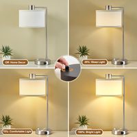 Lampe de table moderne personnalisable à intensité variable, base en marbre travertin naturel haut de gamme, salon, chambre à coucher, 2 ampoules LED