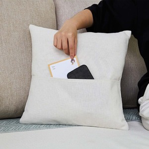 Fundas de Almohada Sublimables al por Mayor con Bolsillo Frontal - Funda de Almohada Personalizada de Algodón y Lino de 40x40cm para Decoración del Hogar - Product Image 4