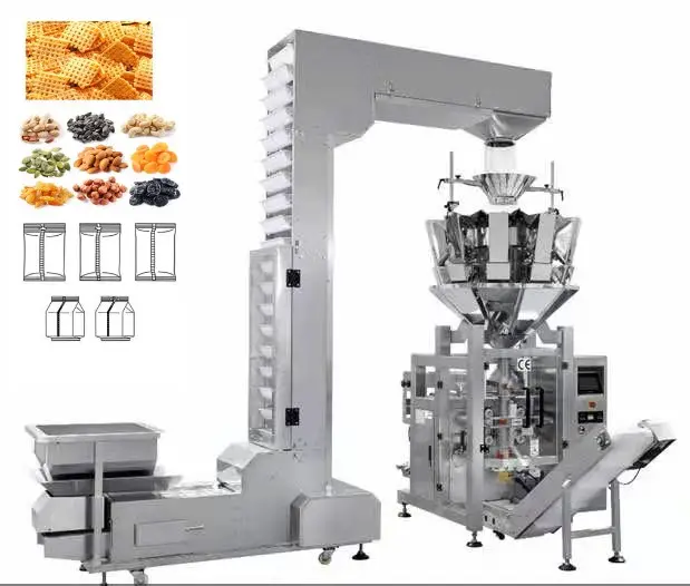 自動パフ食品包装機多機能ポテトチップスピーナッツライスシリアルスナック包装機