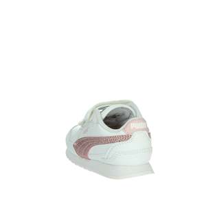 Sneakers Puma da bambina bianche e rosa con glitter, striscia laterale e chiusura in velcro, modello chunky - Product Image 2