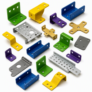 Soporte de Chapa Metálica Estampada Personalizado, Soporte en Ángulo L, Z, U, Recubrimiento en Polvo, Color <span class=keywords><strong>Verde</strong></span>, Azul, Amarillo, Rojo, Servicio de Fabricación OEM - Product Image 1