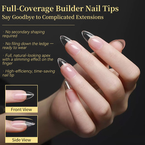 BORN PRETTY 550 Puntas de Uñas de Gel Suave Transparentes Preformadas Semi Mates Cobertura Completa Cortas y Medianas de Acrílico Falsas Tipo Press On - Product Image 5