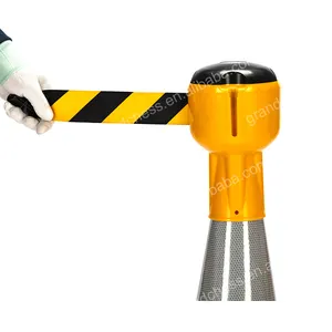 Retractable Belt Safety Traffic Cone Topper Road Traffic Cone Emergency Retractable Stripes Fabric Tape Belt