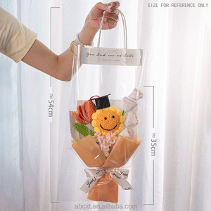 Graduación Temporada Regalo Punto Girasol Cara sonriente Sombrero Ramo Flor eterna - Product Image 6