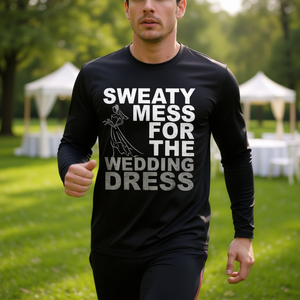 T-shirt à manches longues pour l'entraînement physique de la mariée, idéal pour les séances de fitness après la robe de mariée - Product Image 3
