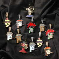 Colliers de mode hip-hop, bijoux sertis de pierres, pendentifs avatar NFT du métavers, breloques de dessin animé de créateur, accessoires tendance en zircon
