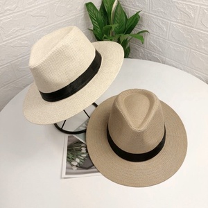 Casquette Visor d'été Très Vendue <span class=keywords><strong>Chapeau</strong></span> Homme Couleur Unie <span class=keywords><strong>Chapeau</strong></span> Panama en <span class=keywords><strong>Paille</strong></span> <span class=keywords><strong>Chapeau</strong></span> Fedora Simple Plage Voyage Taille - Product Image 6