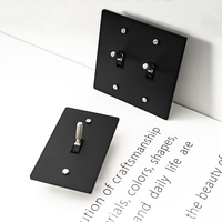 Interrupteur à bascule haut de gamme en laiton noir de style américain pour maison et hôtel, avec variateur LED, prise GFCI 15V USB Type-C CS-0350
