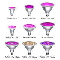 Ampoule LED de culture Liweida 7/12/15/18/20W, spectre complet, spot, Par20, Par30, Par38, lampe pour plantes verticales, fougères, mur