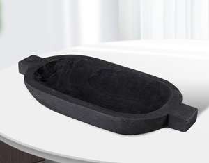 Table de fête vintage en bois de paulownia de 17,5x8,5 pouces avec <span class=keywords><strong>double</strong></span> poignée bol écologique de style sucre Hunan stocké - Product Image 2