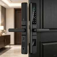 Serrure de porte d'entrée intelligente, serrure de sécurité intelligente, anti-regard indiscret, blocage par mot de passe, alerte basse tension, serrure en alliage d'aluminium