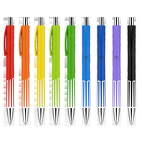 Stylo Gel Rétractable en Plastique à Bande Colorée, Encre Bleue 1,0 mm, Stylo de Bureau Professionnel, Logo Personnalisé, Vente en Gros