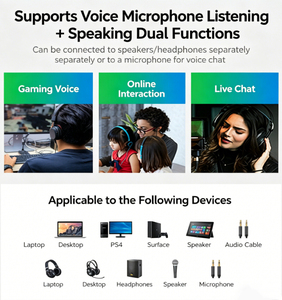<span class=keywords><strong>Carte</strong></span> <span class=keywords><strong>son</strong></span> externe filaire USB, double port audio et microphone 3,5 mm 2-en-1, plug and play, <span class=keywords><strong>pour</strong></span> ordinateur portable, ordinateur <span class=keywords><strong>de</strong></span> bureau, PS4, 3 appareils - Product Image 6