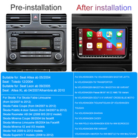 SEMAITU 7/8/9 pouces Android 10 autoradio DAB CarPlay 2 + 32G lecteur multimédia écran tactile USB 2 Din pour tableau de bord VW