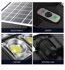 Farola Solar LED Automática de 400W IP67 Certificada CE, Impermeable, con Control Remoto, Sensor de Movimiento, para Exteriores, Carreteras, Vías y Batería - Product Image 2