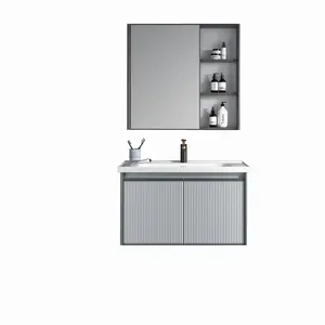 Modern 800mm double mirror bathroom cabinet single ceramic wash basin bathroom vanity bathroom sets