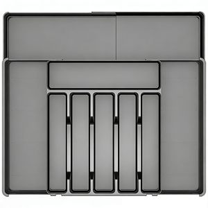 Organisateur d'ustensiles de cuisine extensible en plastique avec bloc à couteaux et rangement de tiroir pour le voyage - Product Image 1