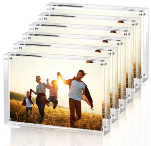 5x7 Inch <strong>Clear</strong> Magnetic Photo <strong>Frame</strong> Magnets Frameless Tabletop Acrylic <strong>Picture</strong> <strong>Frames</strong> With Stand for Desktop Display - Product Image 3
